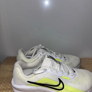 Nike Downchifter White and Lime Green Running Shoes